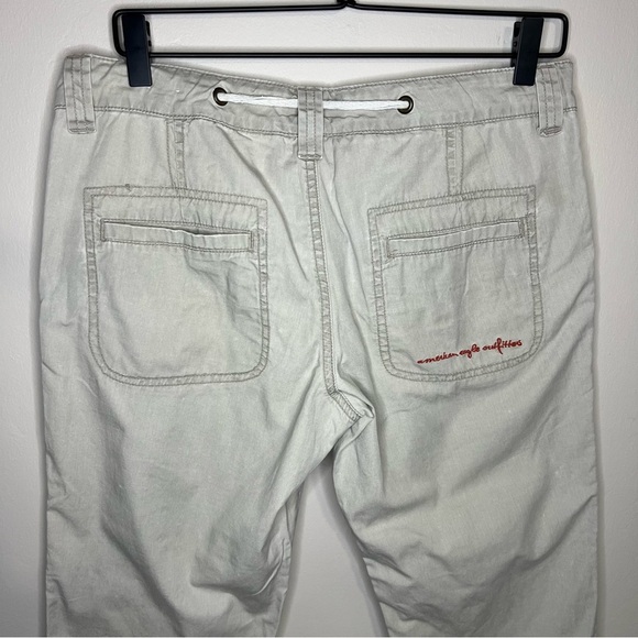 American Eagle Outfitters Y2K Khaki Cropped Capri Low Rise Pants size 6 - Picture 8 of 13